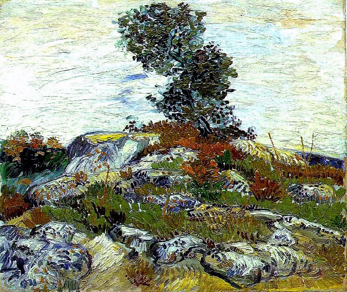Les rochers au chêne Vincent van Gogh Peintures à l'huile